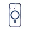 iPhone 15 Plus MagSafe kompatibilis átlátszó TPU tok sötétkék ke- 2 kép