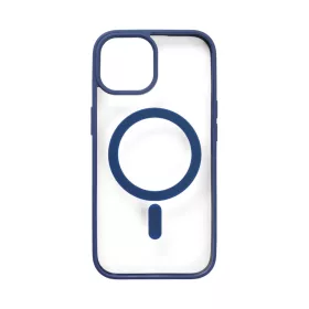 iPhone 15 Plus MagSafe kompatibilis átlátszó TPU tok sötétkék ke- 2 kép