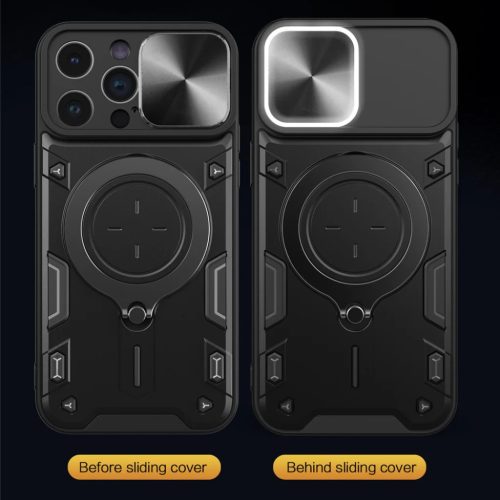 iPhone 15 Ring Armor tok kameralencse védővel, kihajtható támassza- 10 kép