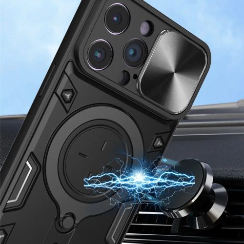 iPhone 15 Ring Armor tok kameralencse védővel, kihajtható támassza- 10 kép