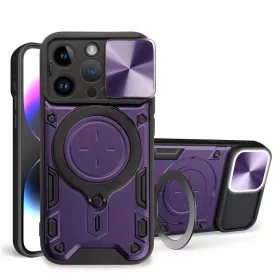 iPhone 15 Pro Ring Armor tok kameralencse védővel, kihajtható táma- 11 kép