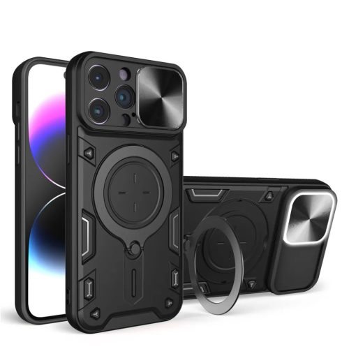 iPhone 15 Plus Ring Armor tok kameralencse védővel, kihajtható tám- 1 kép