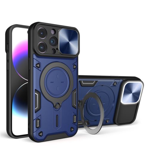 iPhone 15 Plus Ring Armor tok kameralencse védővel, kihajtható tám- 12 kép