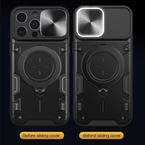 iPhone 15 Plus Ring Armor tok kameralencse védővel, kihajtható tám- 7 kép