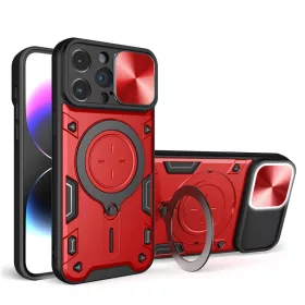 iPhone 15 Pro Max Ring Armor tok kameralencse védővel, kihajtható t- 11 kép
