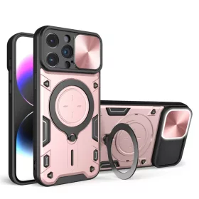 iPhone 15 Pro Max Ring Armor tok kameralencse védővel, kihajtható t- 11 kép