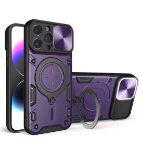 iPhone 15 Pro Max Ring Armor tok kameralencse védővel, kihajtható t- 11 kép