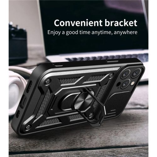 iPhone 15 Ring Lens tok kameralencse védővel, kihajtható mágneses - 2 kép