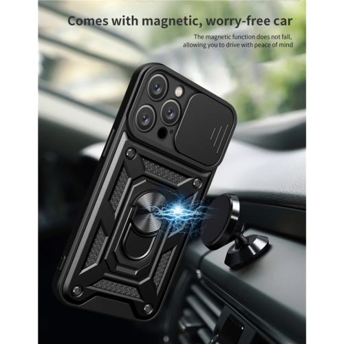 iPhone 15 Ring Lens tok kameralencse védővel, kihajtható mágneses - 4 kép