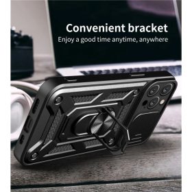 iPhone 15 Ring Lens tok kameralencse védővel, kihajtható mágneses - 1 kép