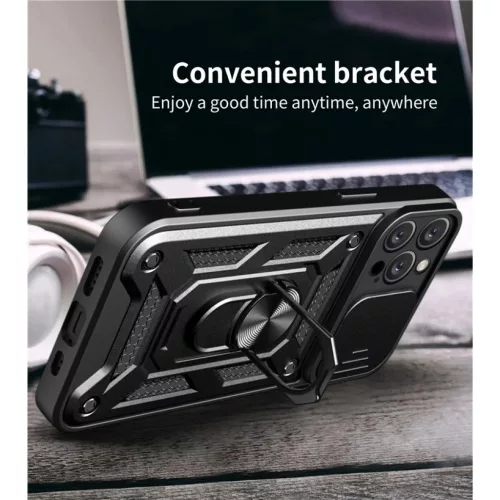 iPhone 15 Pro Ring Lens tok kameralencse védővel, kihajtható mágne- 3 kép