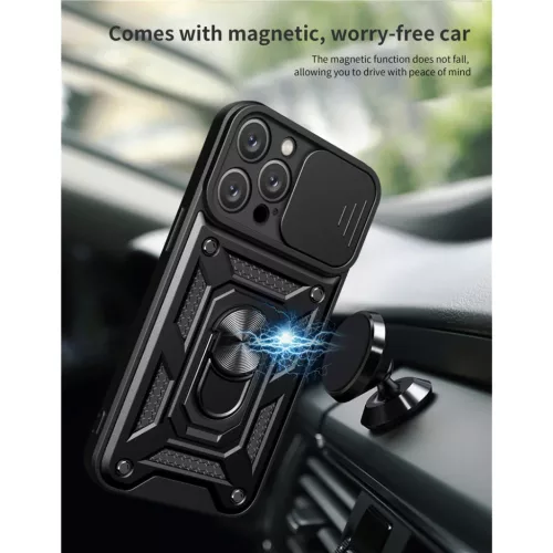 iPhone 15 Pro Ring Lens tok kameralencse védővel, kihajtható mágne- 5 kép