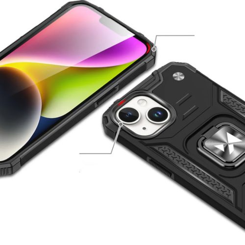 iPhone 15 Ring Armor Wozinsky tok kihajtható támasszal kék-9145576280553 6 kép