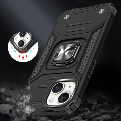 iPhone 15 Ring Armor Wozinsky tok kihajtható támasszal ezüst-9145576280584 3 kép