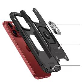 iPhone 15 Pro Max Ring Armor Wozinsky tok kihajtható támasszal feket-9145576280690 1 kép