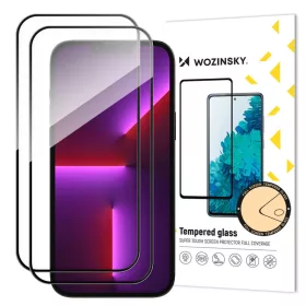   iPhone 15 Pro Max üvegfólia Wozinsky Full Glue 9H fekete kerettel tokbarát 2 db
