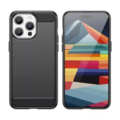 Telefontok iPhone 15 Pro Max Carbon szénszál mintájú TPU tok kék-9145576279489 4 kép