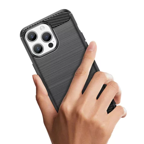 Telefontok iPhone 15 Pro Max Carbon szénszál mintájú TPU tok kék-9145576279489 7 kép