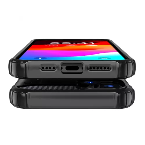 iPhone 15 Plus Hybrid Armor tok fekete telefontok-9145576280485 1 kép