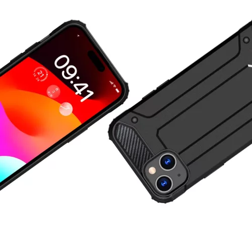 iPhone 15 Plus Hybrid Armor tok fekete telefontok-9145576280485 4 kép