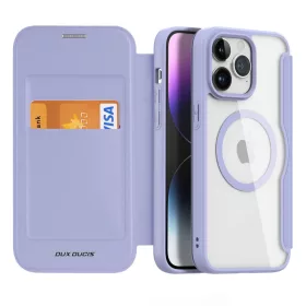 iPhone 15 Pro Max Dux Ducis Skin X Pro Magsafe mágneses fliptok lila-6934913025284 2 kép