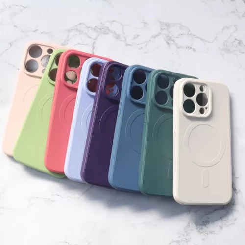 iPhone 15 Pro Max Szilikon MagSafe kompatibilis tok krém színben-9145576279991 2 kép