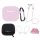 AirPods 3 szilikon tokkészlet + tok/fülkampó/nyakszíj/óraszíj tartó/karabiner kapocs - rózsaszín