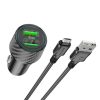 Borofone autós töltő BZ21A Brilliant 2xUSB QC 3.0 36W + USB - micro-6941991101212 7 kép