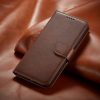 Honor 70 mágneses PU bőr fliptok kártyatartóval sötétbarna Alpha- 3 kép