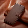 Honor 70 mágneses PU bőr fliptok kártyatartóval sötétbarna Alpha- 3 kép