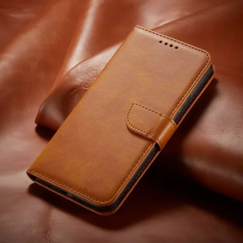 Honor 70 mágneses PU bőr fliptok kártyatartóval világosbarna Alph- 5 kép