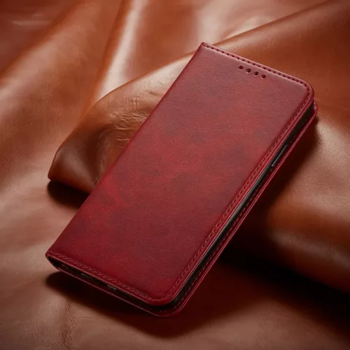 Honor 70 mágneses PU bőr fliptok kártyatartóval piros Alphajack- 5 kép