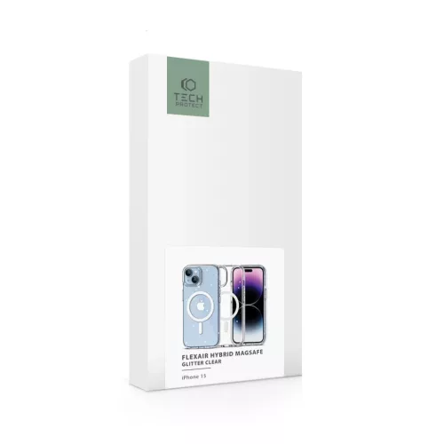 iPhone 15 Tech-Protect FlexAir MagSafe kompatibilis csillogó áttetsz-9490713936313 1 kép