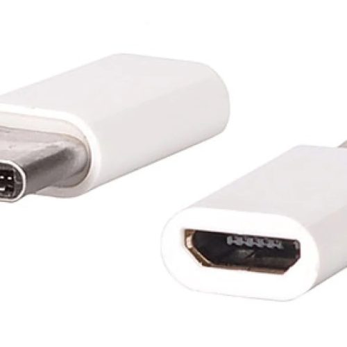 Micro USB - Type-C átalakító adapter fehér-5900217185659 1 kép