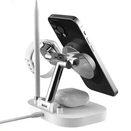 AWEI Indukciós töltő 4 az 1-ben 15 W gyorstöltő (W22) fekete (iPh-6954284004565 4 kép