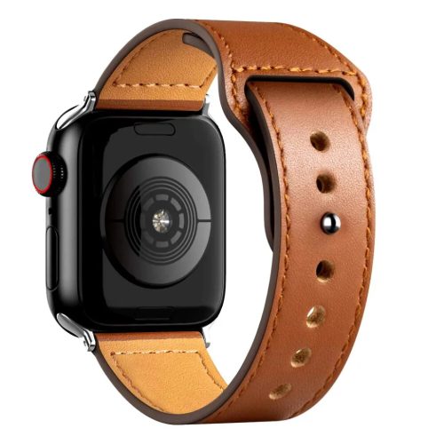 Apple Watch 1/2/3/4/5/6/7/8/9/SE (38/40/41mm) TRPH bőr óraszíj barn- 1 kép