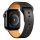 Apple Watch 1/2/3/4/5/6/7/8/9/SE (38/40/41mm) TRPH bőr óraszíj feke- 1 kép