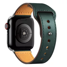 Apple Watch (38/40/41mm) TRPH bőr óraszíj oxford zöld- 1 kép