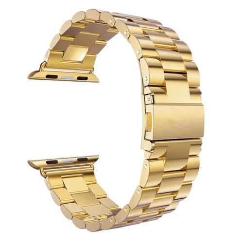 Apple Watch 4/5/6/7/8/9/SE (38/40/41mm) TRPH fém óraszíj arany- 1 kép