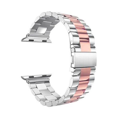 Apple Watch 4/5/6/7/8/9/SE (38/40/41mm) TRPH fém óraszíj ezüst-ró- 1 kép