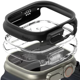 Apple Watch Ultra 1/2/3 49 mm Ringke Slim tok 2x átlátszó/fekete-8809881268873 7 kép