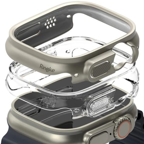 Apple Watch Ultra 1/2 49 mm Ringke Slim tok 2x átlátszó/titánium s-8809881269023 11 kép