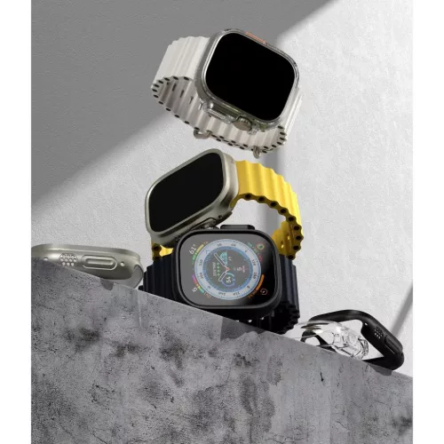 Apple Watch Ultra 1/2/3 49 mm Ringke Slim tok 2x átlátszó/titánium-8809881269023 2 kép
