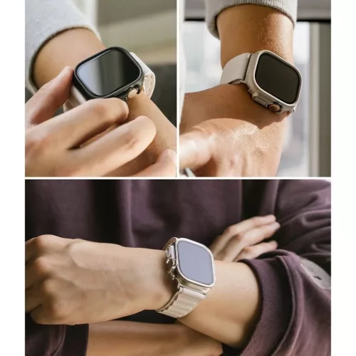 Apple Watch Ultra 1/2/3 49 mm Ringke Slim tok 2x átlátszó/titánium-8809881269023 5 kép