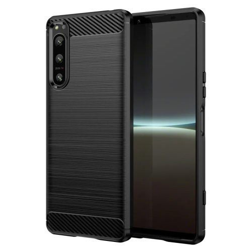 Sony Xperia 5 IV Carbon szénszál mintájú TPU tok fekete-9145576267400 1 kép
