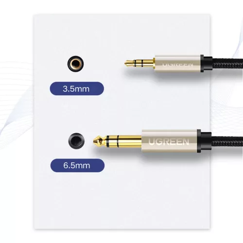 Ugreen AV127 3.5mm-es jack sztereó kábel 6.35mm TRS-hez - 2m szürke-6957303816286 2 kép