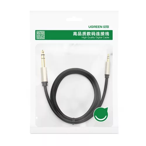 Ugreen AV127 3.5mm-es jack sztereó kábel 6.35mm TRS-hez - 2m szürke-6957303816286 7 kép