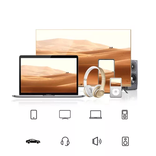 Ugreen audio kábel AUX 90 fokban döntött minijack 3,5 mm 2m kék (A-6957303861811 5 kép