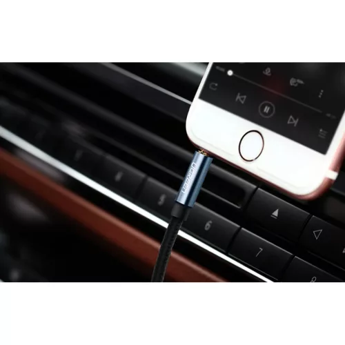 Ugreen audio kábel AUX 90 fokban döntött minijack 3,5 mm 2m kék (A-6957303861811 6 kép