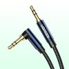 Ugreen audio kábel AUX 90 fokban döntött minijack 3,5 mm 2m kék (A-6957303861811 8 kép